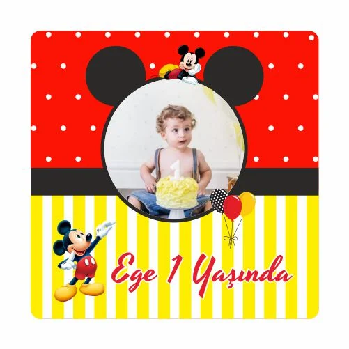 Mickey Mouse Temalı Doğum Günü Magneti